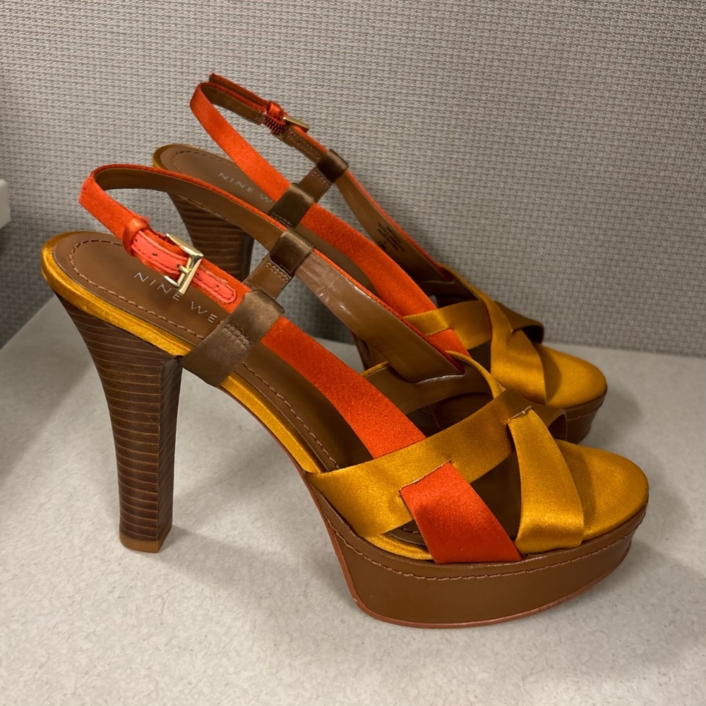Nine West Fedaka Platform Slingback Heels Women’s Size 7.5 NEW